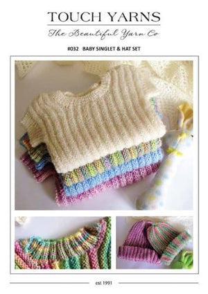Touch Yarns Pattern 032 Baby Singlet and Hat Set - (Baby 2ply & 4ply)