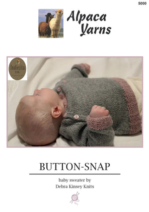 Alpaca Yarns Pattern 5000 Button-Snap Sweater - (8ply Baby)