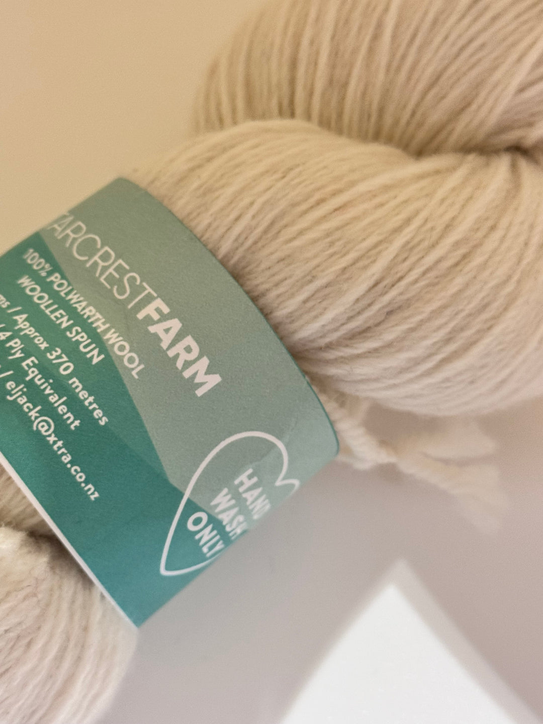 Starcrest Farm 4 Ply Polwarth Woollen Spun Naturals.