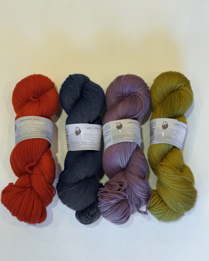 Starcrest Farm 4ply Polwarth Worsted Spun Colour