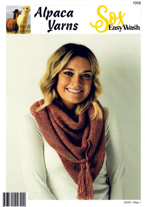 Alpaca Yarns Pattern 1312 Triangle Scarf - (Adult 4ply)