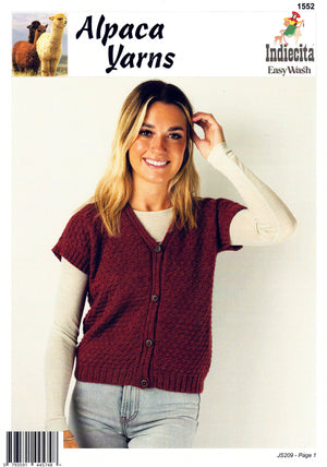 Alpaca Yarns Pattern 1552 Vest - (Adult 8ply)