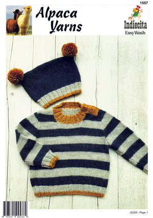 Alpaca Yarns Pattern 1557 Beanie and Sweater - (Baby 8ply)