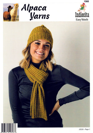 Alpaca Yarns Pattern 1560 Beanie and Scarf - (Adult 8ply)