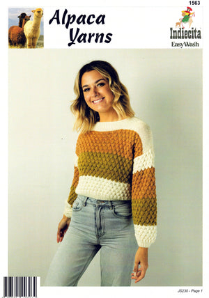 Alpaca Yarns Pattern 1563 Bubble Sweater - (Child 8ply)