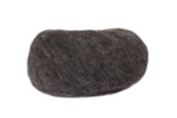 Dark gray alpaca yarn on a white background