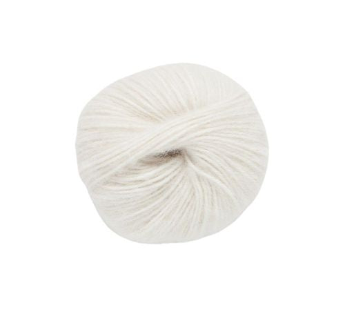 White yarn ball on a white background