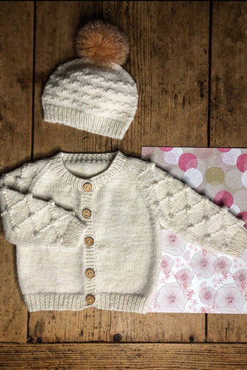 Scottie Cardi and Hat in Countrywide Baby Merino Kit