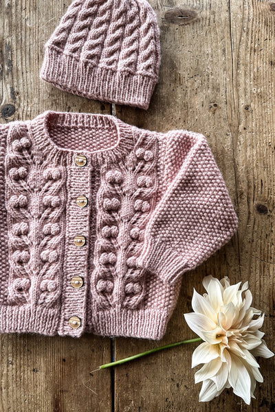 Baby Cakes Bc117 Dahlia Cardi and Hat.