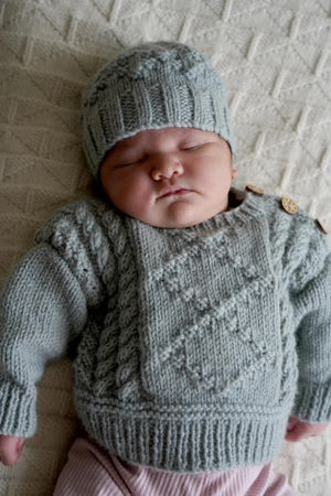 Baby Cakes Bc127 Sebbe Sweater and Hat (8ply Baby)