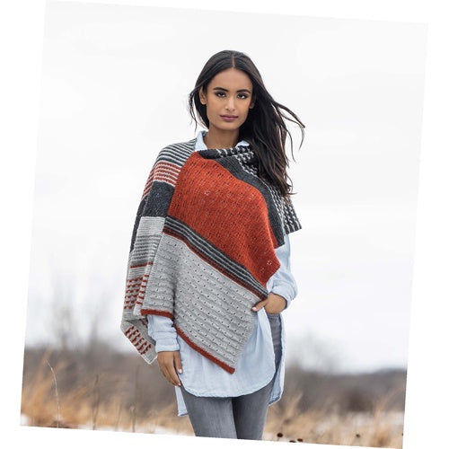 Blue Sky Fibers Pattern Persimmon Wrap.