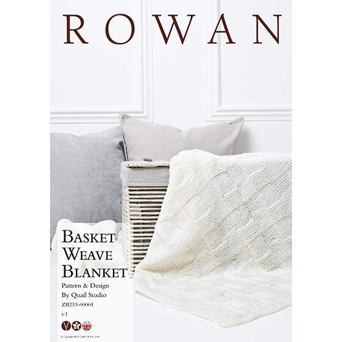 Rowan Pattern Basket Weave Blanket.