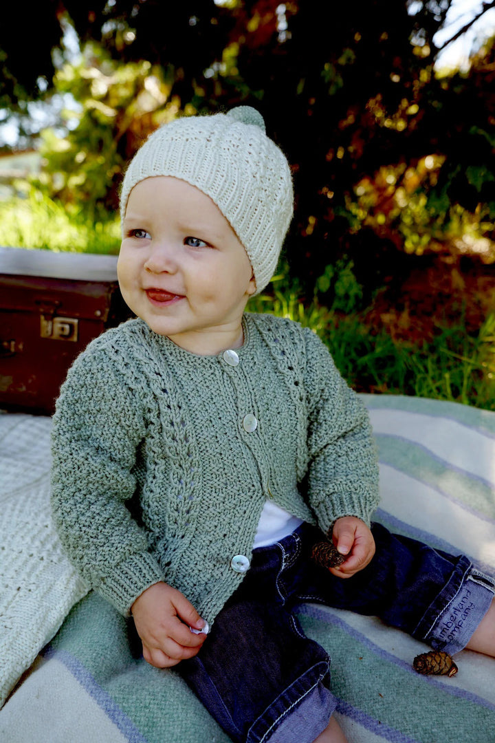 Addison Cardi and Hat in Crucci Merino Crepe Kit