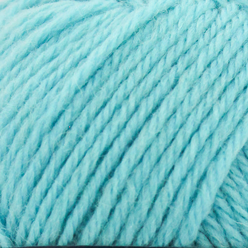 Close-up of a ball of light blue Broadway Purely Wool DK 8 Ply yarn