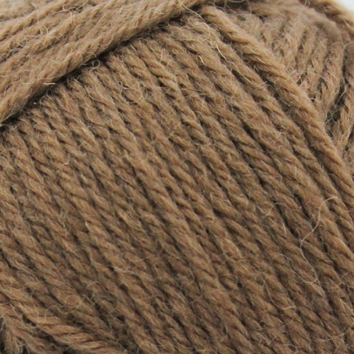 Close-up of a ball of brown Broadway Purely Wool DK 8 Ply yarn