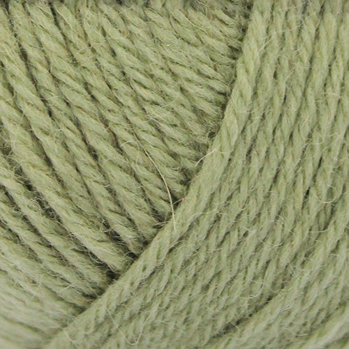 Close-up of a ball of green Broadway Purely Wool DK 8 Ply yarn
