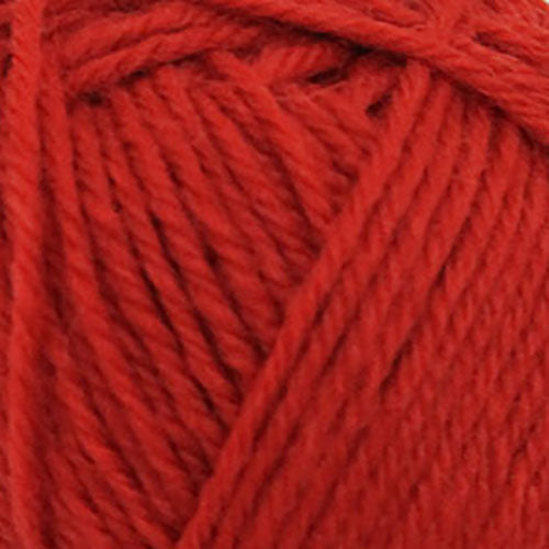 Close-up of red yarn showing texture and color.