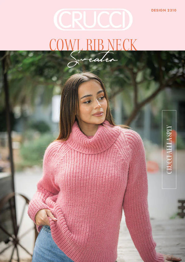 Cowl Rib Neck in Crucci Aella 8 ply