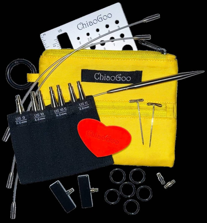 ChiaoGoo TWIST Shorties Large [L] Interchangeable Set (Yellow).