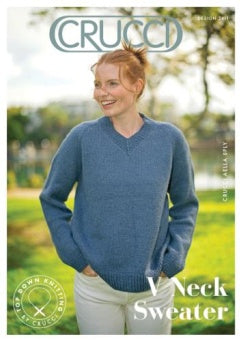 V Neck Sweater in Crucci Aella 8 ply
