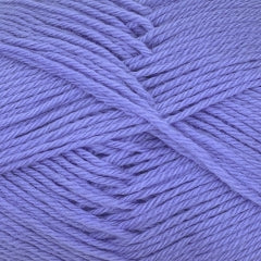 A close up of Crucci Soft Pure Wool 4 Ply yarn in shade soft purple