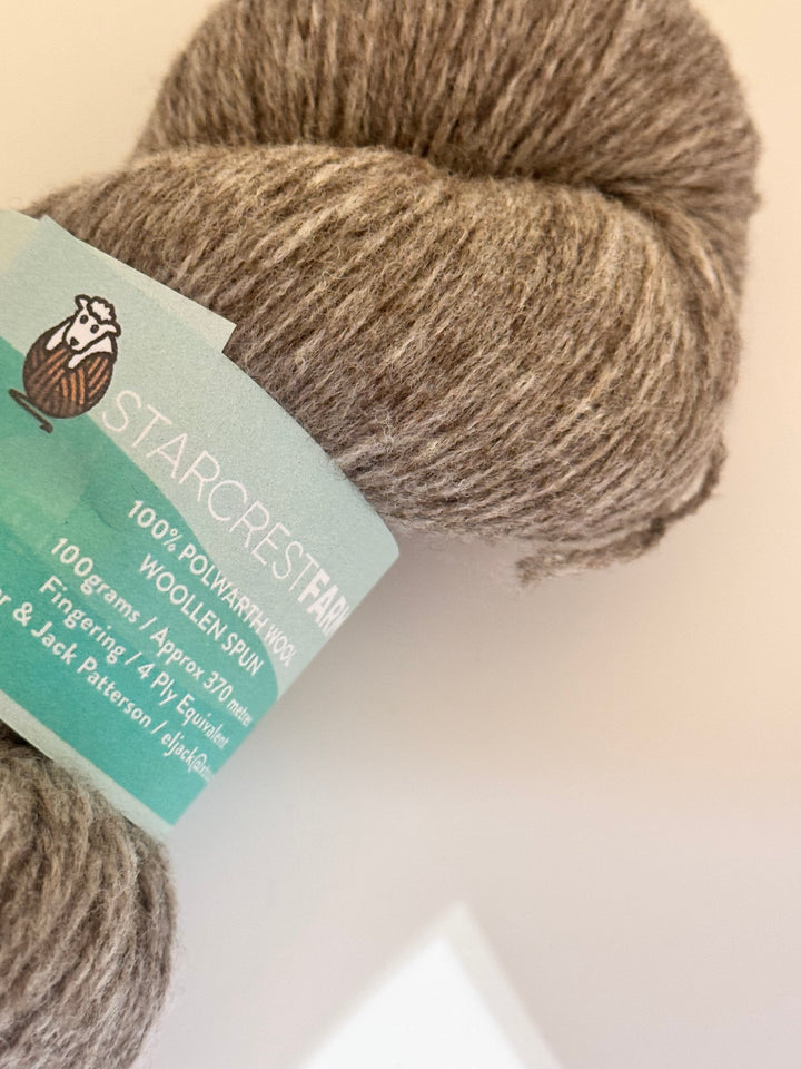 Starcrest Farm 4 Ply Polwarth Woollen Spun Naturals.