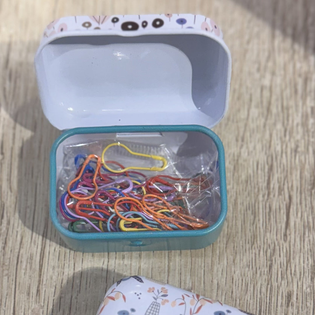 Pretty Tin of 50 Stitch Markers