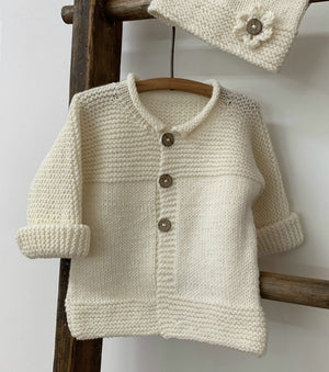 The Kiwi Stitch and Knit Co Jessie Jacket and Hat - (8ply  Baby)