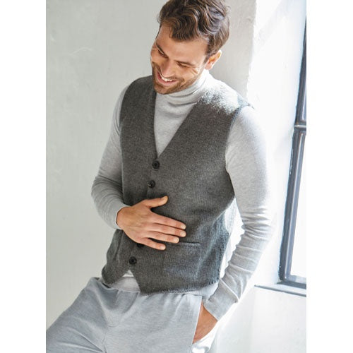 Lana Grossa Men's Vest in Cool Wool DK Kit