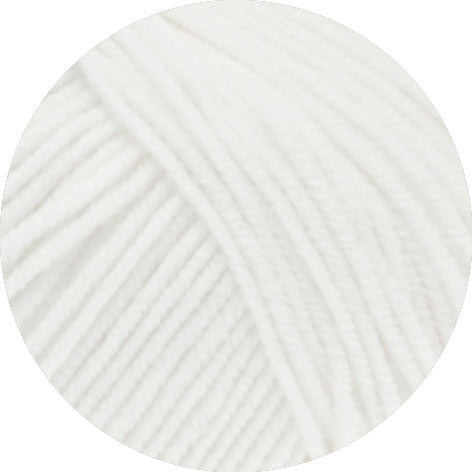 Close up of white yarn on a white background
