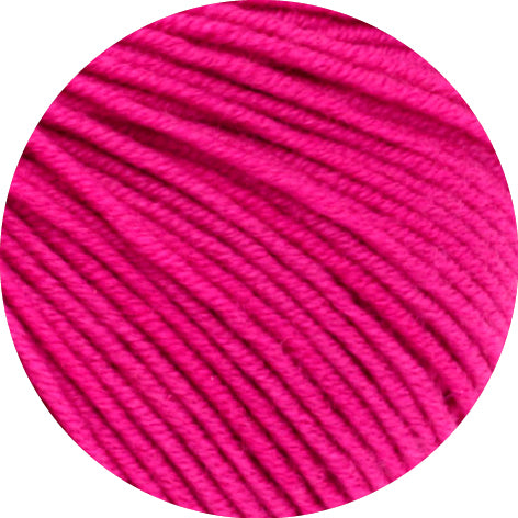Close-up of bright pink yarn on a white background