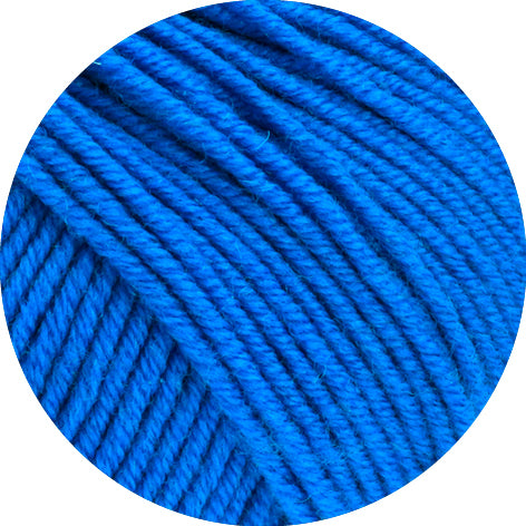 Close-up of blue yarn on a white background