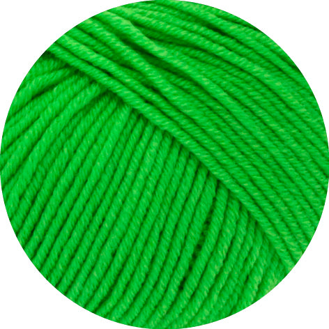 Close-up of a ball of bright green yarn