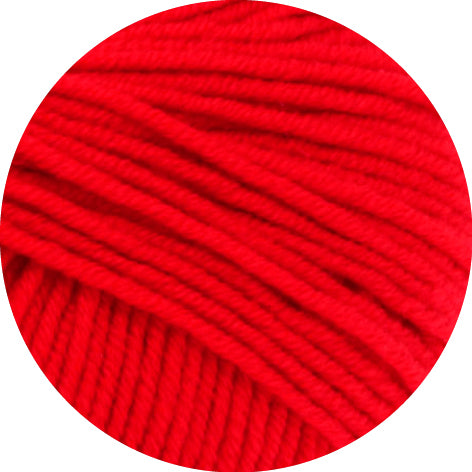 Close-up of a red yarn ball on a white background