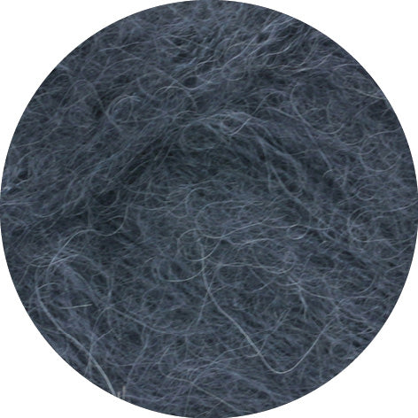 Close-up of gray yarn on a white background