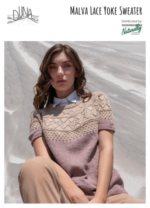 Duna Pattern Malva Lace Yoke Sweater.