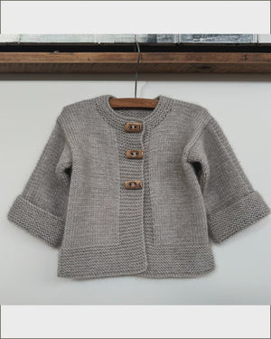 The Kiwi Knit and Stitch Co Mio Jacket & Hat for a chld in 8ply 