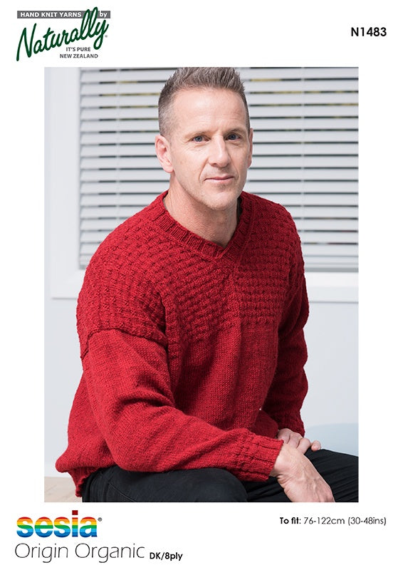 Naturally Texture Jumper in Red Hut Naturals 8 Ply Kit