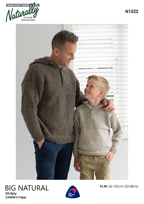 Hooded Sweater in Big Natural 14 ply Kit