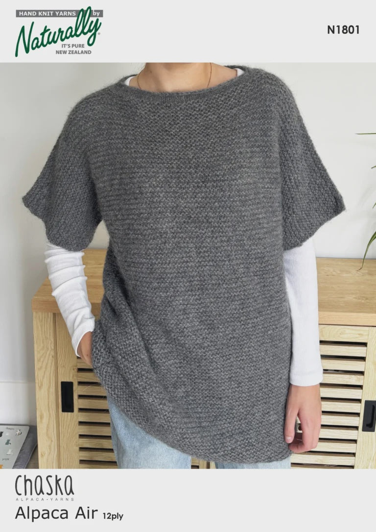 Garter Stitch T Shaped Pullover - N1801