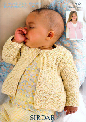 Sirdar Pattern 1802 - Baby & Children's Cardigan in DK/8 Ply
