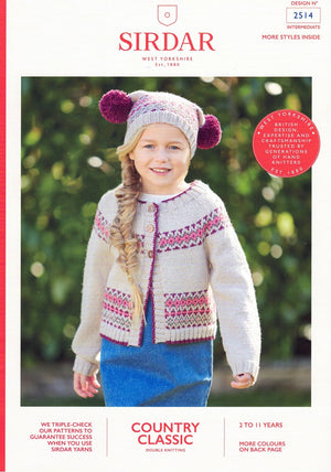 Sirdar Pattern 2514 Cardigan and Hat - (8ply Child)