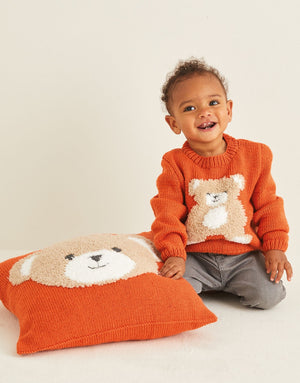 Sirdar Pattern 5372 Teddy Sweater & Cushion - (8ply Baby)