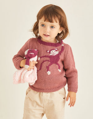 Sirdar Pattern 5374 Monkey Sweater & Cuddle Blanket - (8ply Baby)