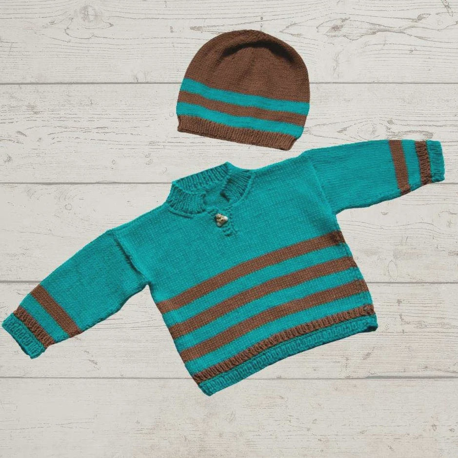 Striped Sweater and Hat - K3052