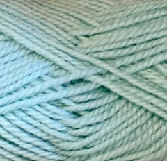 Woolly Red Hut yarn in shade soft aqua.