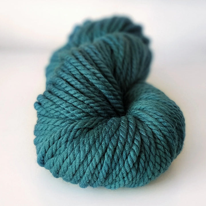 Teal skein of yarn on a white background the Wool Shop Rangiora