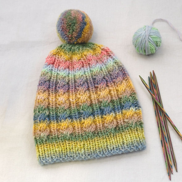 Cleckheaton Cabled Beanie Pattern- w888