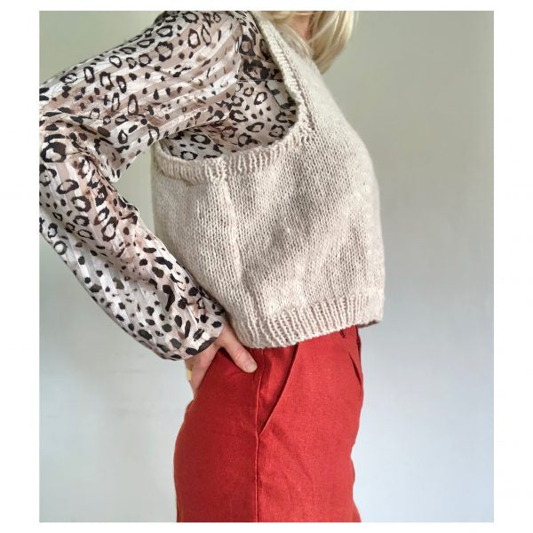 The Nevis Vest Kit with touch yarns mohair