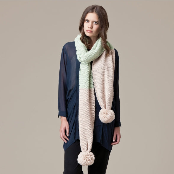 Two Tone Scarf Knitting Pattern- w373